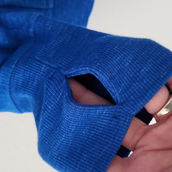 Tek Gear Royal Blue DryTek Hoodie Thumb Opening Zip Up Size Medium - Picture 5 of 10